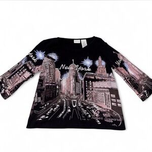 New York City Skyline Women’s Shirt - Black